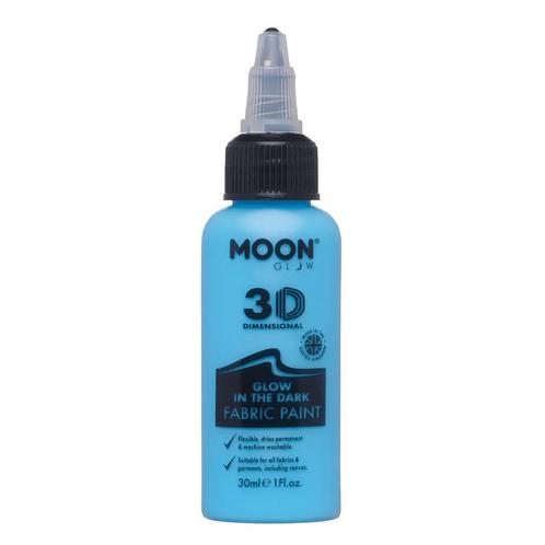 Moon Glow Glow in the Dark Fabric Paint Blue 30ml, Hobby en Vrije tijd, Feestartikelen, Nieuw, Verzenden