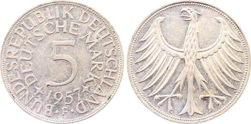 5 Mark Duitsland 5 duitse Mark 1957 F vorzueglich Erstabs..., Postzegels en Munten, Munten | Europa | Niet-Euromunten, België