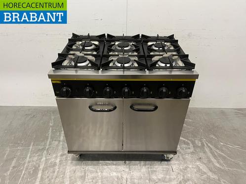 RVS Buffalo Verrijdbaar 6 Pits Fornuis met oven Propaan, Zakelijke goederen, Horeca | Keukenapparatuur, Ophalen of Verzenden