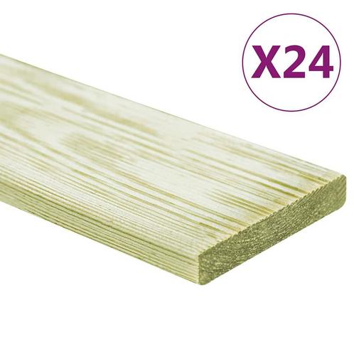 vidaXL Terrasplanken 24 st 2,88 m² 1 m massief grenenhout, Doe-het-zelf en Bouw, Vloerdelen en Plavuizen, Nieuw, Verzenden