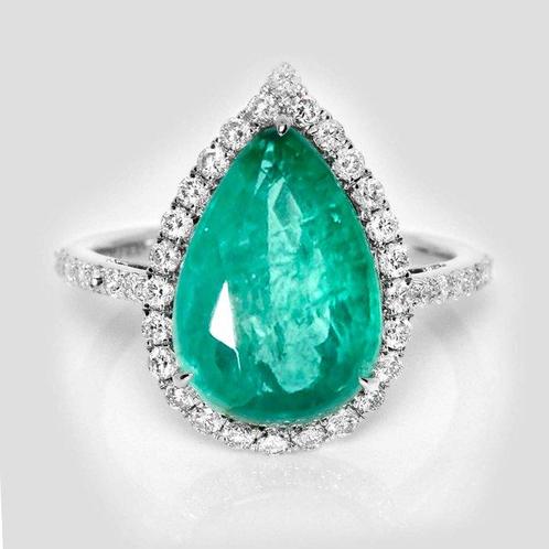 Zonder Minimumprijs - Ring - 14 karaat Witgoud, 4.10 ct, Handtassen en Accessoires, Ringen