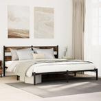 vidaXL Bedframe zonder matras metaal gerookt eikenkleurig, Huis en Inrichting, Slaapkamer | Bedden, Verzenden, Nieuw