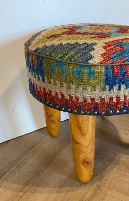 Pouf - Bois, Laine, Antiek en Kunst, Curiosa en Brocante
