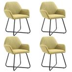 vidaXL Eetkamerstoelen 4 st stof groen, Huis en Inrichting, Stoelen, Verzenden, Nieuw