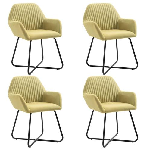 vidaXL Eetkamerstoelen 4 st stof groen, Huis en Inrichting, Stoelen, Nieuw, Verzenden