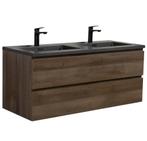 Badkamermeubel Set Angela 120cm Bruin Eiken Badmeubel, Verzenden