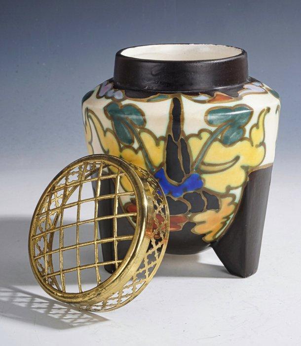 Bergen Plateel - C.M. Bergen - Vaas - Polychrome Art Deco, Antiek en Kunst, Kunst | Designobjecten