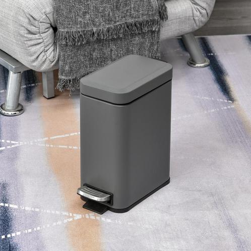 Afvalbak - Diller - Deksel &amp; Voetpedaal - Grijs, Huis en Inrichting, Woonaccessoires | Prullenbakken, Nieuw, Ophalen of Verzenden