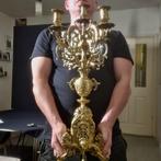 Kaarsenhouder (2) - Verguld brons - Bronzen kandelaars
