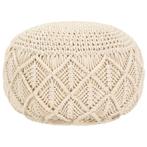 vidaXL Poef macramé handgemaakt 45x30 cm katoen, Huis en Inrichting, Zetels | Voetbanken en poefs, Verzenden, Nieuw