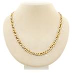 Bicolor gouden marine schakel ketting; Heren | 63 cm, Handtassen en Accessoires, Kettingen, Ophalen of Verzenden, Gebruikt, Overige kleuren