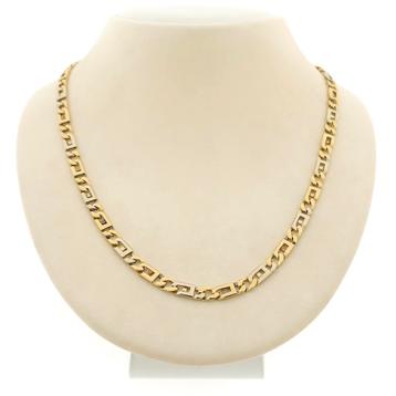Bicolor gouden marine schakel ketting; Heren | 63 cm beschikbaar voor biedingen