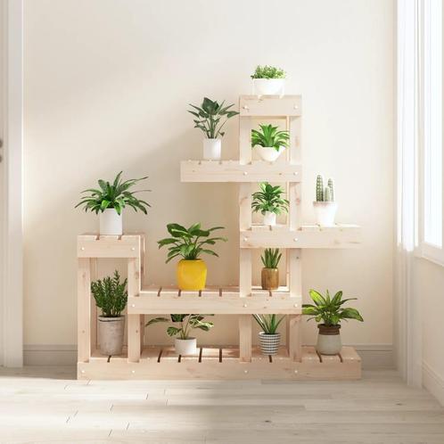 vidaXL Plantenstandaard 92x25x97 cm massief grenenhout, Tuin en Terras, Bloembakken en Plantenbakken, Nieuw, Verzenden