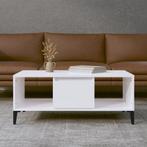 vidaXL Salontafel 90x50x36,5 cm bewerkt hout hoogglans wit, Verzenden, Nieuw