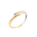 Bicolor gouden ring (witgoud, geelgoud, dames sieraad), Handtassen en Accessoires, Ringen, Gebruikt, Overige kleuren, 19 tot 20