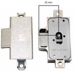 Spanjoletslot 25 mm rechts Vernikkeld, Klink of Kruk