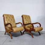 Fauteuil (2) - Fauteuils de style Chesterfield - Bois, Cuir