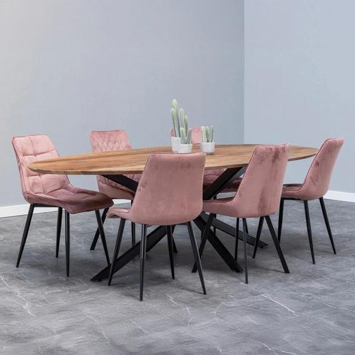 Mangohouten Eettafel Ovaal Julia 300x130 cm (2,5 cm), Huis en Inrichting, Tafels | Eettafels, 100 tot 150 cm, 200 cm of meer, Ovaal