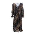 Frogbox • bruine midi jurk leo • 36, Bruin, Verzenden, Nieuw, Maat 36 (S)