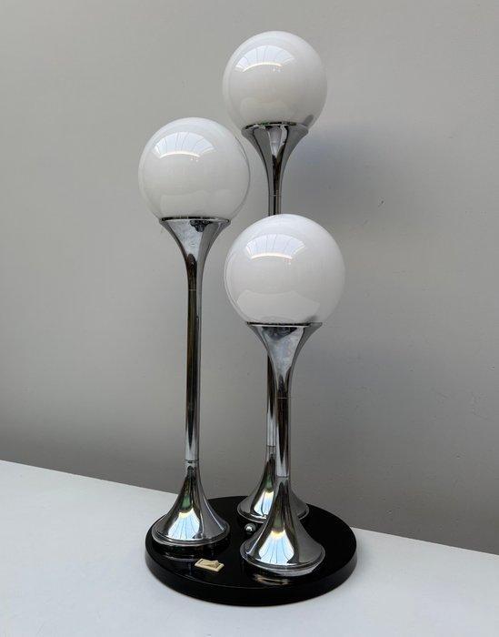 Lampe de table - Opaline - Laiton chromé en combinaison avec, Antiquités & Art, Art | Objets design