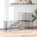 vidaXL Huisdierenkooi met deur 20 panelen 35x35 cm staal, Verzenden