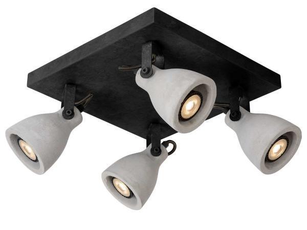 Veiling - 2x Lucide plafondspot dimbaar Concriled 4x5W zwart, Huis en Inrichting, Lampen | Plafondlampen