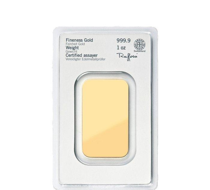 1 Troy Ounce - Goud .999 - Heraeus - Verzegeld en met, Postzegels en Munten, Edelmetalen en Baren
