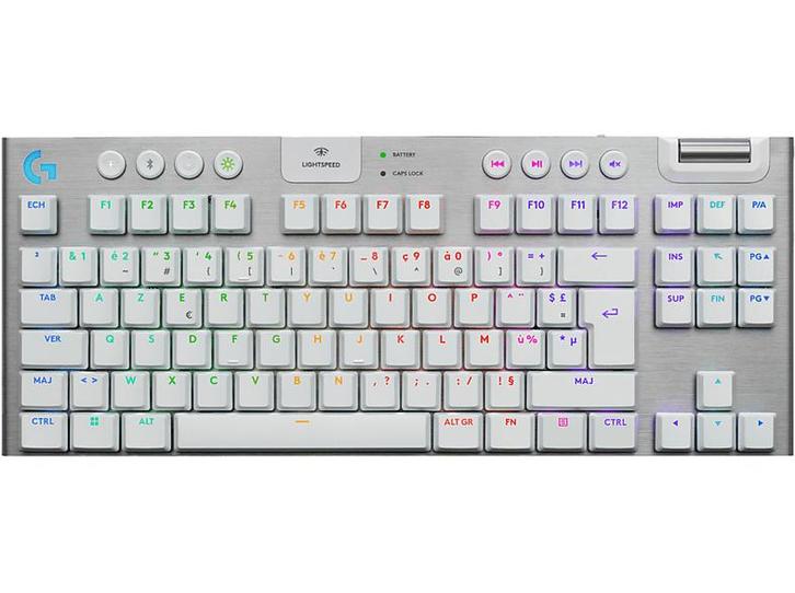 Logitech - Gamingtoetsenbord - Azerty - Wit, Computers en Software, Toetsenborden, Bedraad, Azerty, Nieuw, Verzenden