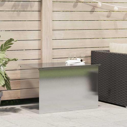 vidaXL Buitopslagdoos Zilver 80 x 50.5 x 50 cm Roestvrij, Doe-het-zelf en Bouw, Kratten en Dozen, Nieuw, Verzenden
