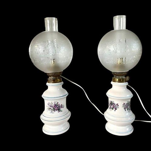 Lampe (2) - Cristal, Porcelaine, Verre - Paire de lampe, Antiek en Kunst, Curiosa en Brocante
