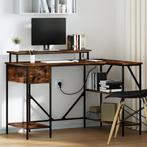 vidaXL Bureau Gerookt eiken 120 x 79 x 86.5 cm Bewerkt hout, Huis en Inrichting, Verzenden, Nieuw