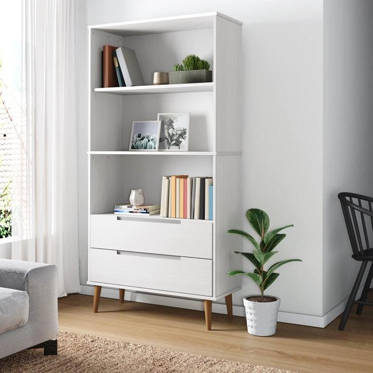 vidaXL Boekenkast MOLDE 85x35x170,5 cm massief grenenhout, Huis en Inrichting, Kasten | Boekenkasten, Nieuw, Verzenden
