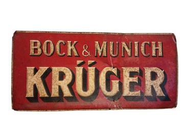 Bock & Munich Krüger - Reclamebord - Metaal beschikbaar voor biedingen