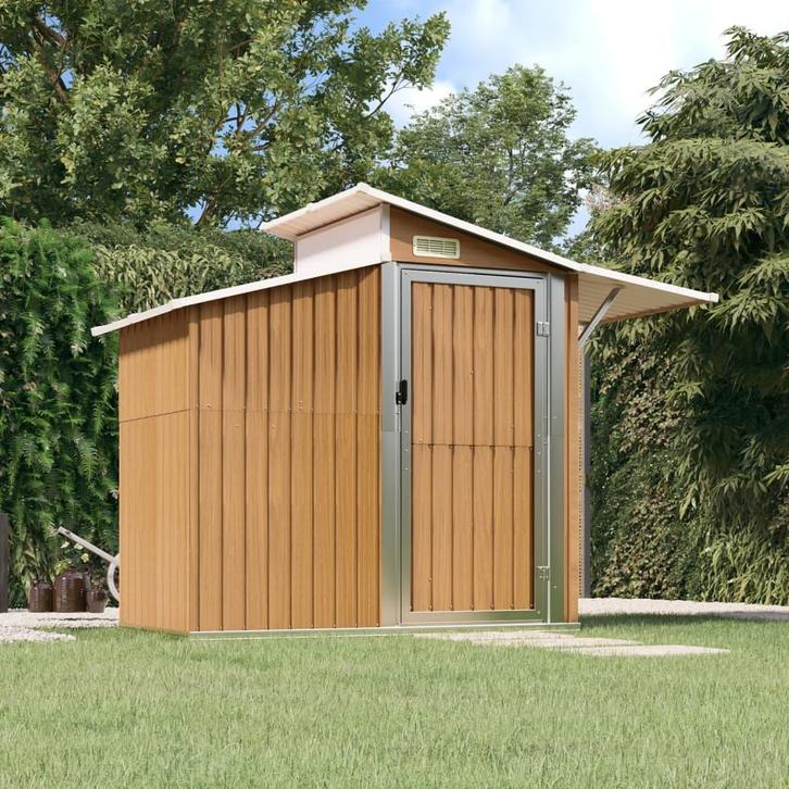 vidaXL Tuinschuur 270x130x208,5 cm gegalvaniseerd staal, Tuin en Terras, Tuinhuizen, Nieuw, Verzenden