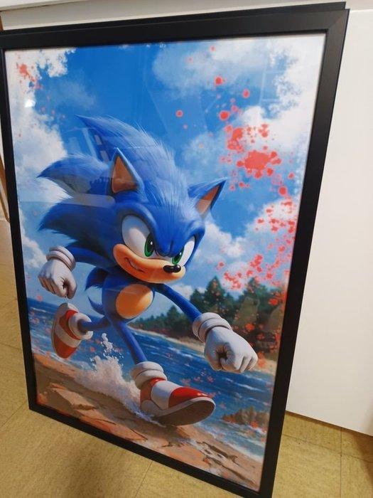 Anonymous - Sonic the Hedgehog posters 50x70 cm + Cadre, Antiek en Kunst, Kunst | Tekeningen en Fotografie