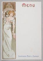 Alphonse Mucha (1860-1939) - Champagne Moët & Chandon Menu, Antiek en Kunst