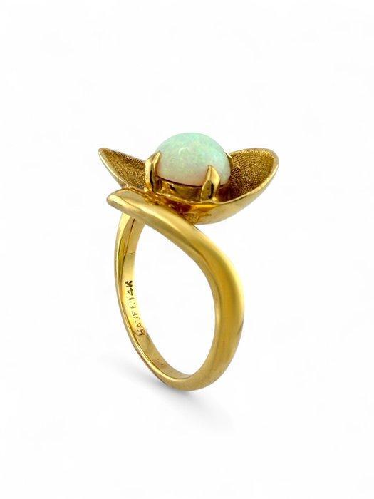 Ring - 14 karaat Geel goud, 14K geelgoud gesculpteerde, Handtassen en Accessoires, Ringen