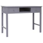vidaXL Bureau 108x45x76 cm massief paulowniahout grijs, Huis en Inrichting, Verzenden, Nieuw