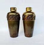 Vase -  Vintage Pair Art Deco Brass Vases (Mark W)  - Laiton, Antiek en Kunst