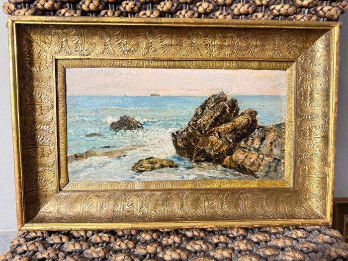 Edoardo Monteforte (1849-1933) - Scogli a Boccadasse, Genova, Antiek en Kunst, Kunst | Schilderijen | Klassiek