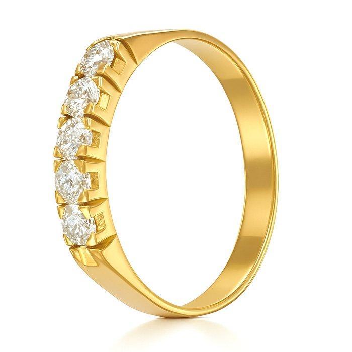 Ring - 18 karaat Geel goud - 0.35ct. tw. Diamant, Handtassen en Accessoires, Ringen