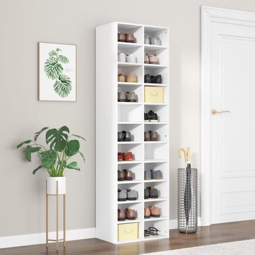 vidaXL Schoenenkast 54x34x183 cm bewerkt hout wit, Huis en Inrichting, Kasten | Schoenenkasten, Nieuw, Verzenden