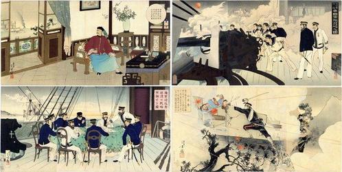 Original sens-e  (war picture) triptychs (4) -, Antiek en Kunst, Antiek | Overige Antiek