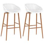 vidaXL Chaises de bar lot de 2 blanc, Maison & Meubles, Verzenden, Neuf