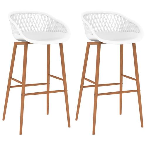 vidaXL Chaises de bar lot de 2 blanc, Maison & Meubles, Tabourets de bar, Neuf, Envoi