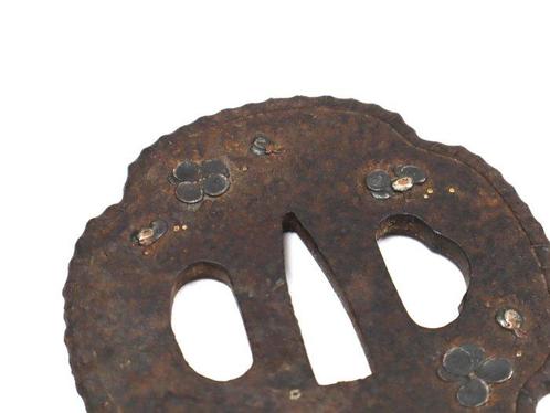 Paire de tsuba, menuki de garde de sabre avec incrustation, Antiek en Kunst, Antiek | Overige Antiek