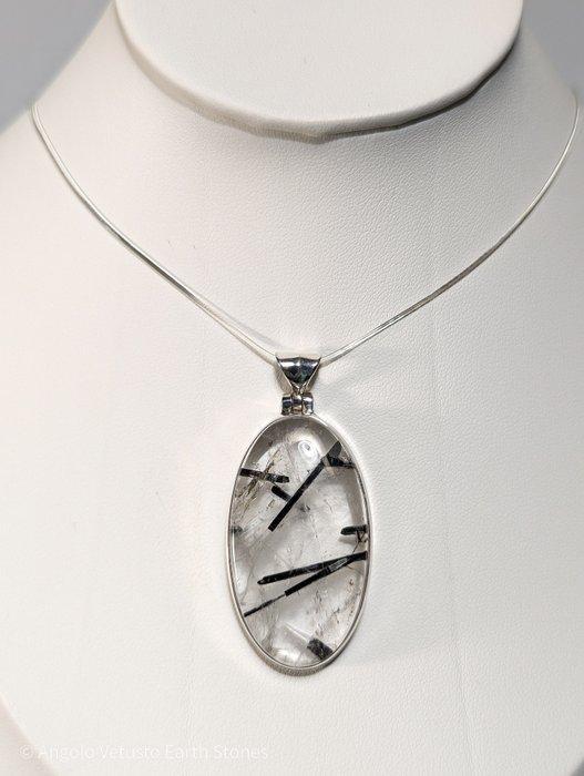 12,37 g - Prachtige 925 zilveren hanger, met natuurlijke, Verzamelen, Mineralen en Fossielen