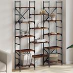 vidaXL Boekenkast 127,5x28,5x172,5 cm bewerkt hout gerookt, Huis en Inrichting, Kasten | Boekenkasten, Verzenden, Nieuw