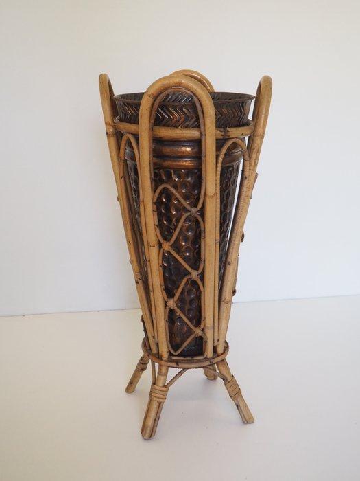 Paraplustandaard/rek - Bamboe, Koper - Bamboe, Antiquités & Art, Curiosités & Brocante