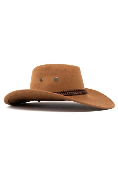 Cowboyhoed Bruin Suedelook Bruine PU Suede Cowboy Western Ho, Kleding | Heren, Carnavalskleding en Feestkleding, Nieuw, Ophalen of Verzenden